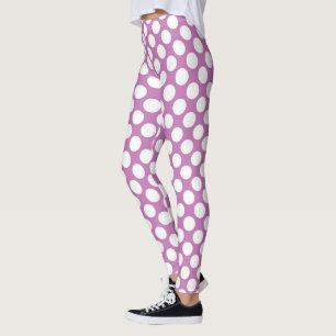 Legging Customizado de Bolinhas Roxas – Moda Elegante