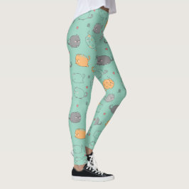 Legging Cute & Cozy Sleepy Cat Dreams Pattern