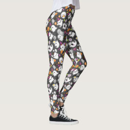 Legging Cute Fantasma e Lápides de Halloween 