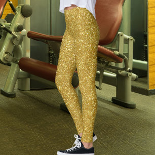 Legging Cute Glam Dourado Brilho Faíscas Ioga Esporte