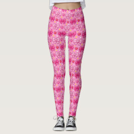 Legging Cute Kawaii Pink Bows Girly