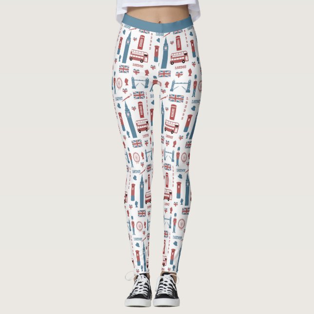 Legging Cute London England Big Ben English Flag Yoga (Frente)