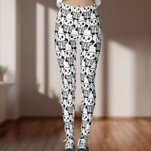 Legging Cute Pandy o Panda Preto e Branco