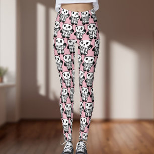 Legging Cute Pink Fun Pandy o padrão Panda