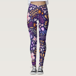 Legging Cute Watercolor Floral Blooming Primavera Nome Per