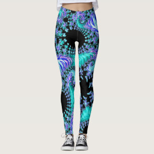 Legging Cyan Tentacle Fractal
