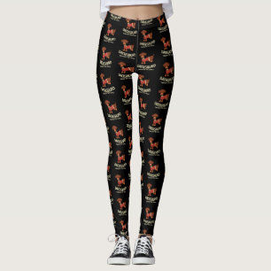 Legging Dachshund com o Natal do cão da rena da neve