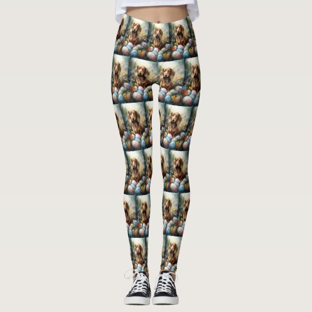 Legging Dachshund com Ovos de Páscoa (Frente)