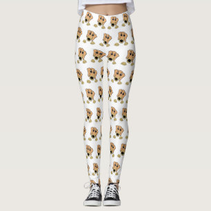 Legging dachshund fawn e tan peeking cartoon