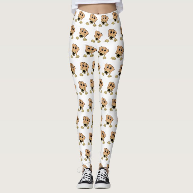 Legging dachshund fawn e tan peeking cartoon (Frente)