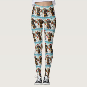 Legging Dachshund Winter Wonderland Natal Joy