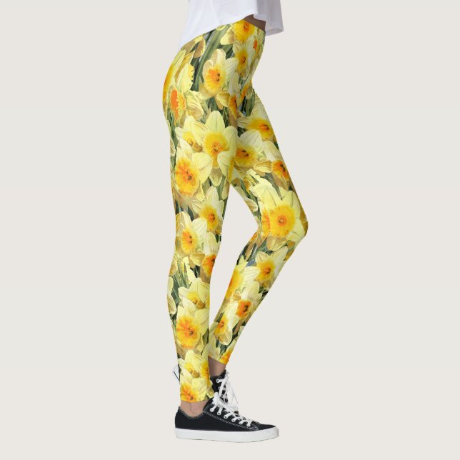 Legging Daffodil amarelo floral (Direita)