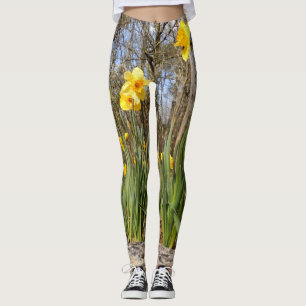 Legging Daffodils em caneleiras da páscoa