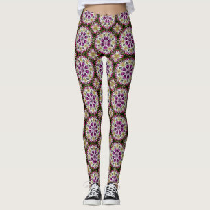 Legging Dahlia Flower Abstrato Pattern
