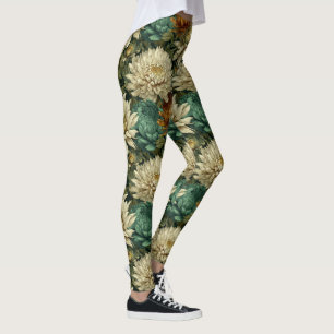 Legging Dahlias Flor Levantamento de Peso Dahlias Fantasi