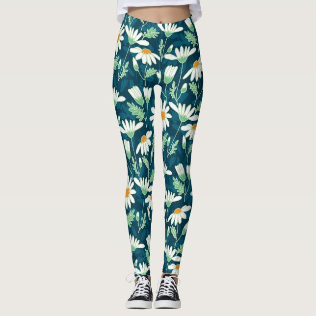 Legging Daisy Ditsy Chamomile Romântica Impressão (Frente)