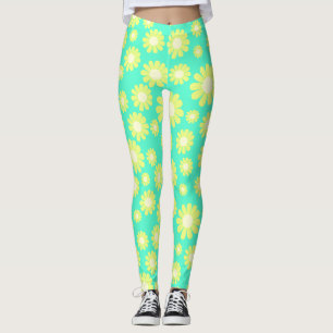 Legging Daisy Yellow Teal