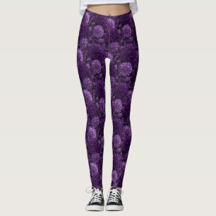Legging Dálias de Maternidade Roxas Inspiradas Melhores Pr
