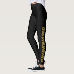 Legging Damas de Honra Preto Dourado Ousado Festa de Casam