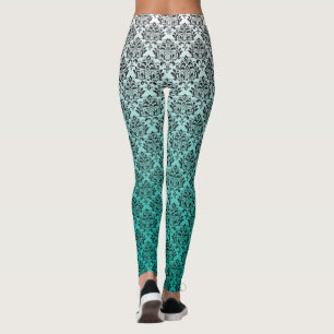 Legging Damas pretas em branco a verde