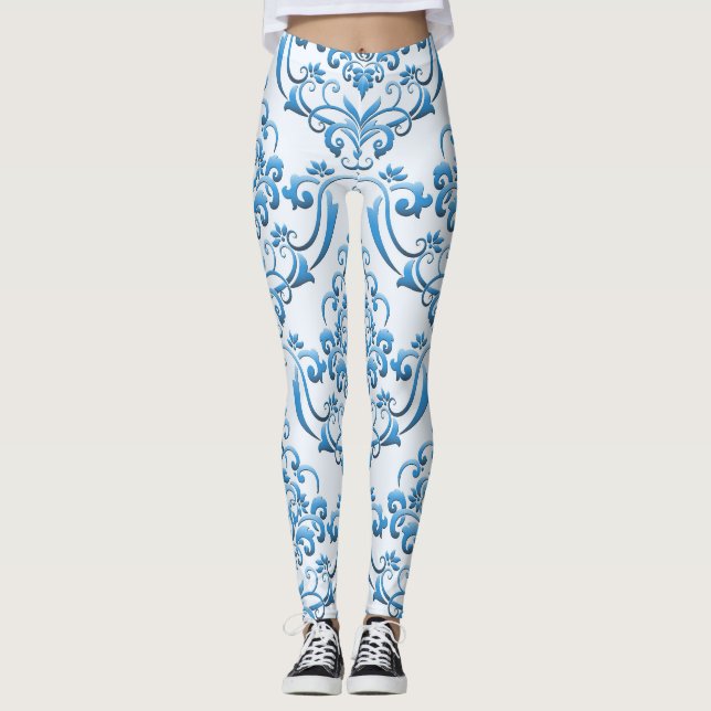 Legging Damáscara Clássica: Fundo Luxuoso Sem Olhos (Frente)