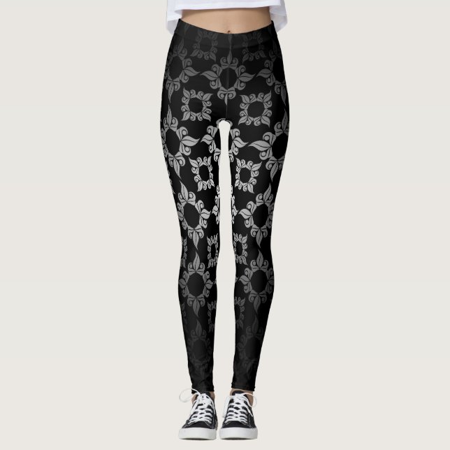 Legging Damasco Floral Branco (Frente)