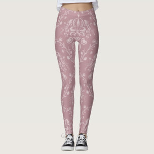 Legging Damasco roxo e branco