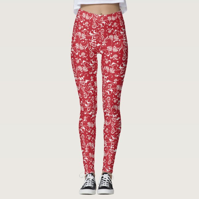 Legging Damasco Vermelho (Frente)