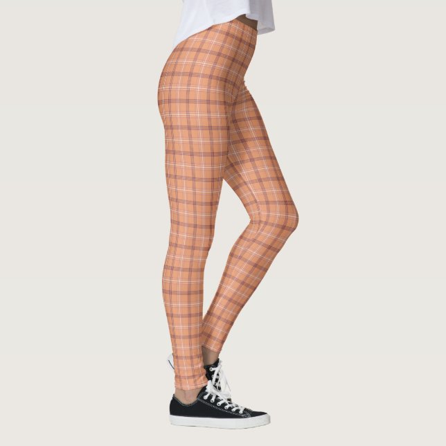 Legging Damasco Xadrez Branco Padrão Clássico Brilhante (Direita)
