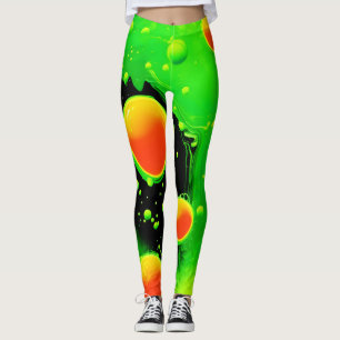 Legging Dança de Bolha Neon Elétrica