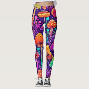 Legging Dança de Cogumelos Neon Flores