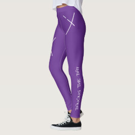 Legging Dançando O Dia Branco&Púrpura Minimal X Arte