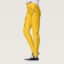 Legging Dançando O Dia Preto&Naranja Minimal X Arte