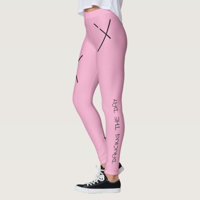 Legging Dançando O Dia Preto&Pink Minimal X Arte (Esquerda)