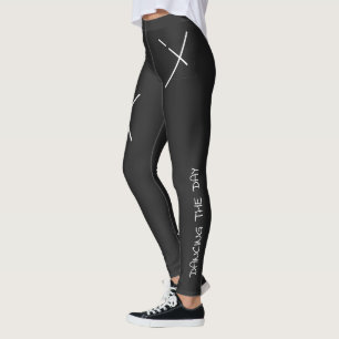 Legging Dançando O Dia Suave Branco&Preto Minimal X Arte