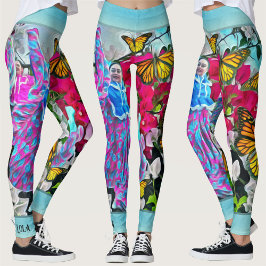 Legging Dançar com flores e borboletas PV01