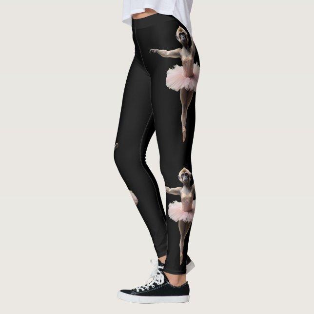 Legging Dançarina De Balé De Macaco Gibbon Em Um Tutu, (Esquerda)