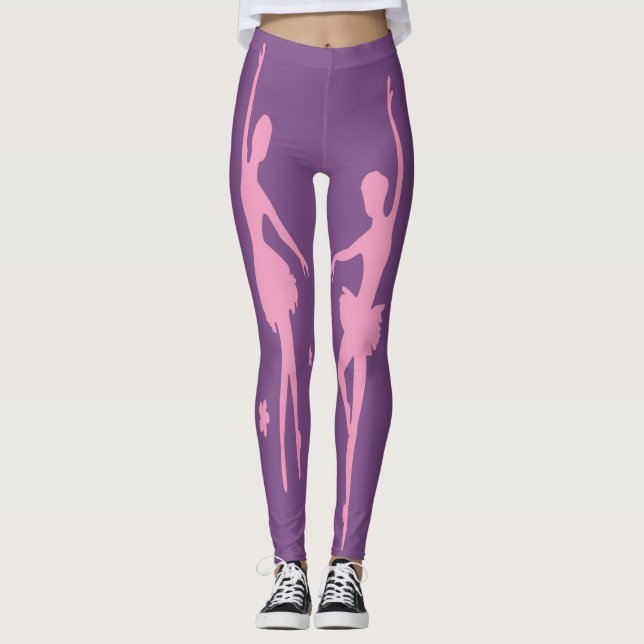 Legging Dançarinos Do balé Rosa Silhueta Em Qualquer Cor (Frente)