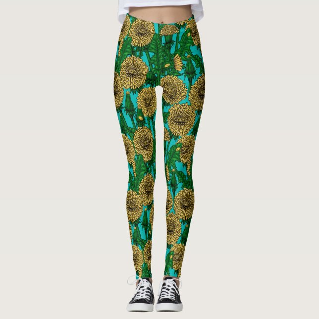 Legging Dandélio na turquesa (Frente)