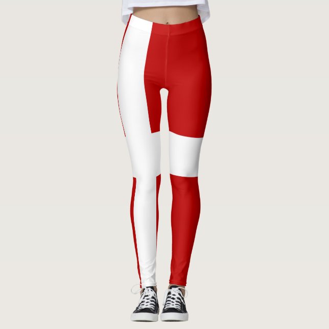 Legging Dannebrog Bandeira Dinamarquesa (Frente)