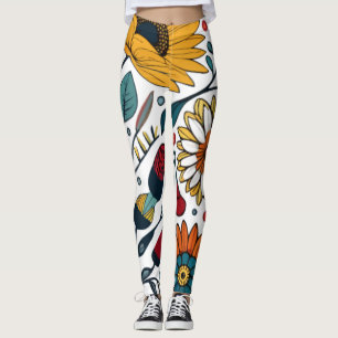 Legging Dazzling Daisy Delight: Uma Moda Floral Favorita