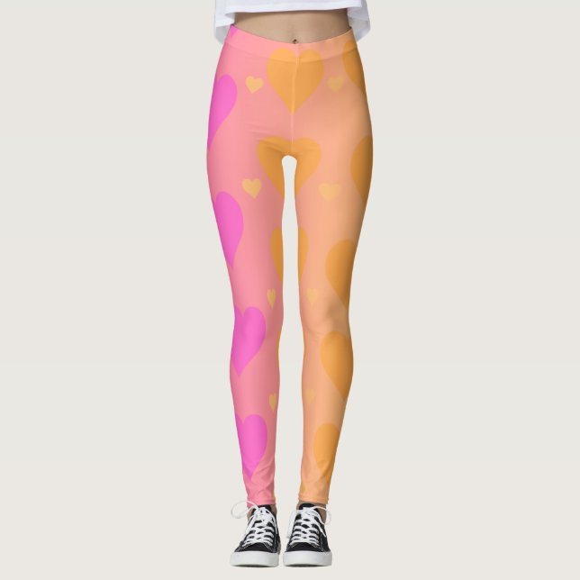 legging de coração gradiente (Frente)