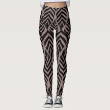 Legging de Estampa de Animal Safari Abstrato Marro