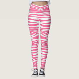 legging de estampa de zebra rosa