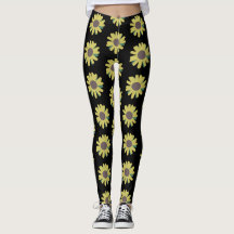 Legging de Ioga Botânico de Girassol Simples