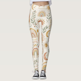Legging de Yoga Boho Terra Chove e Botânica Colori