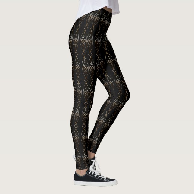 Legging Deco Preto E Dourado (Direita)