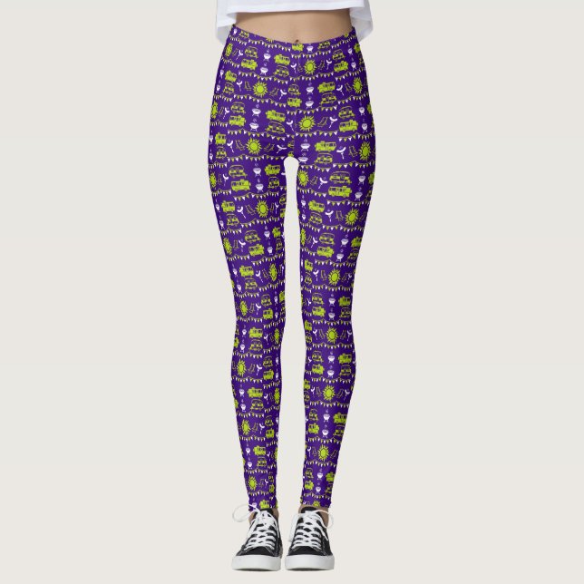 Legging Decoração de acampamento de Caravana (Frente)