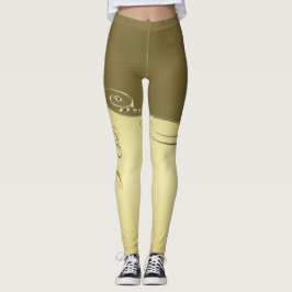 Legging Decoração de ouro de luxo em ouro militar