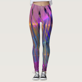 Legging decoração geométrica brilhante com abstrato stripe